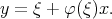 y = ξ + φ(ξ)x.
